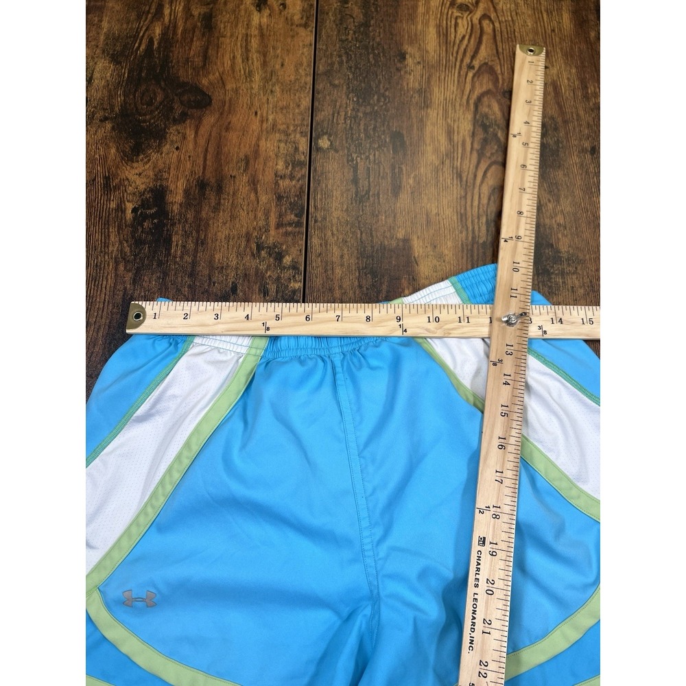 Under Armour Women's Logo Waistband Shorts – Blue/White Size S Back Zip Pocket - Picture 7 of 10